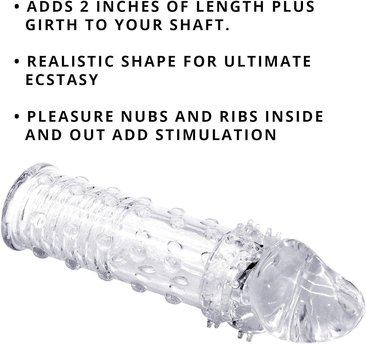 imageAdam ampamp Eve Adams Extension Jelly Textured Penis Sleeve for Men Penis Extender for Increased Stimulation Adult Toys for Sex Satisfying Texture Sex Toy for Pleasure 6quot Clear
