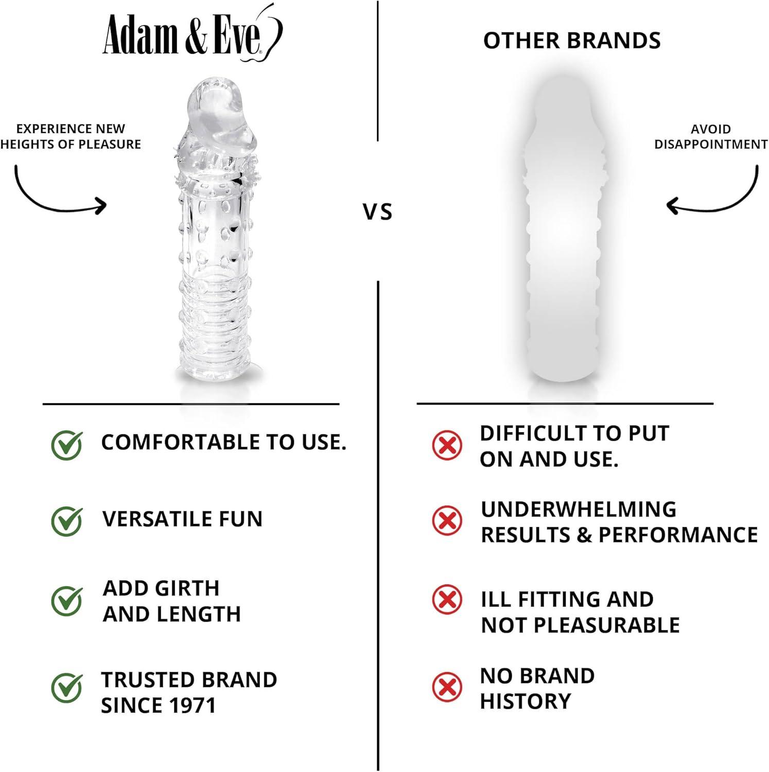 imageAdam ampamp Eve Adams Extension Jelly Textured Penis Sleeve for Men Penis Extender for Increased Stimulation Adult Toys for Sex Satisfying Texture Sex Toy for Pleasure 6quot Clear