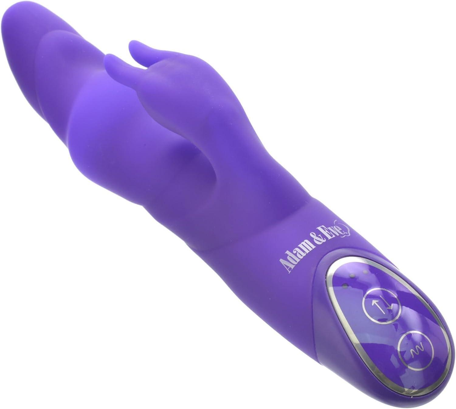 imageAdam ampamp Eve Posh Silicone Bounding Bunny Vibrator 10 Functions Dual Motors Flickering Clit Stimulator Waterproof Satin Finish Silicone Vibrator for Women Clitoral ampamp Vaginal Stimulation