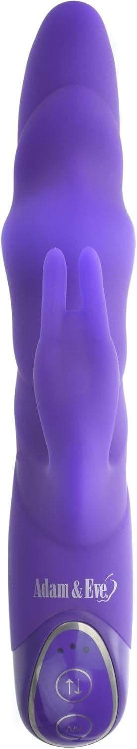 imageAdam ampamp Eve Posh Silicone Bounding Bunny Vibrator 10 Functions Dual Motors Flickering Clit Stimulator Waterproof Satin Finish Silicone Vibrator for Women Clitoral ampamp Vaginal Stimulation