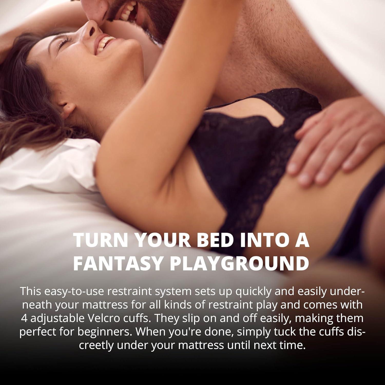 imageAdam ampamp Eve Scarlet Couture Bed Bondage System Adult Sex Toys ampamp Furniture for Kinky Couples Restraint Gear ampamp Accessories for Women Pleasure Self Bondage Cuffs Fits Any Bed Size BDSM Kit