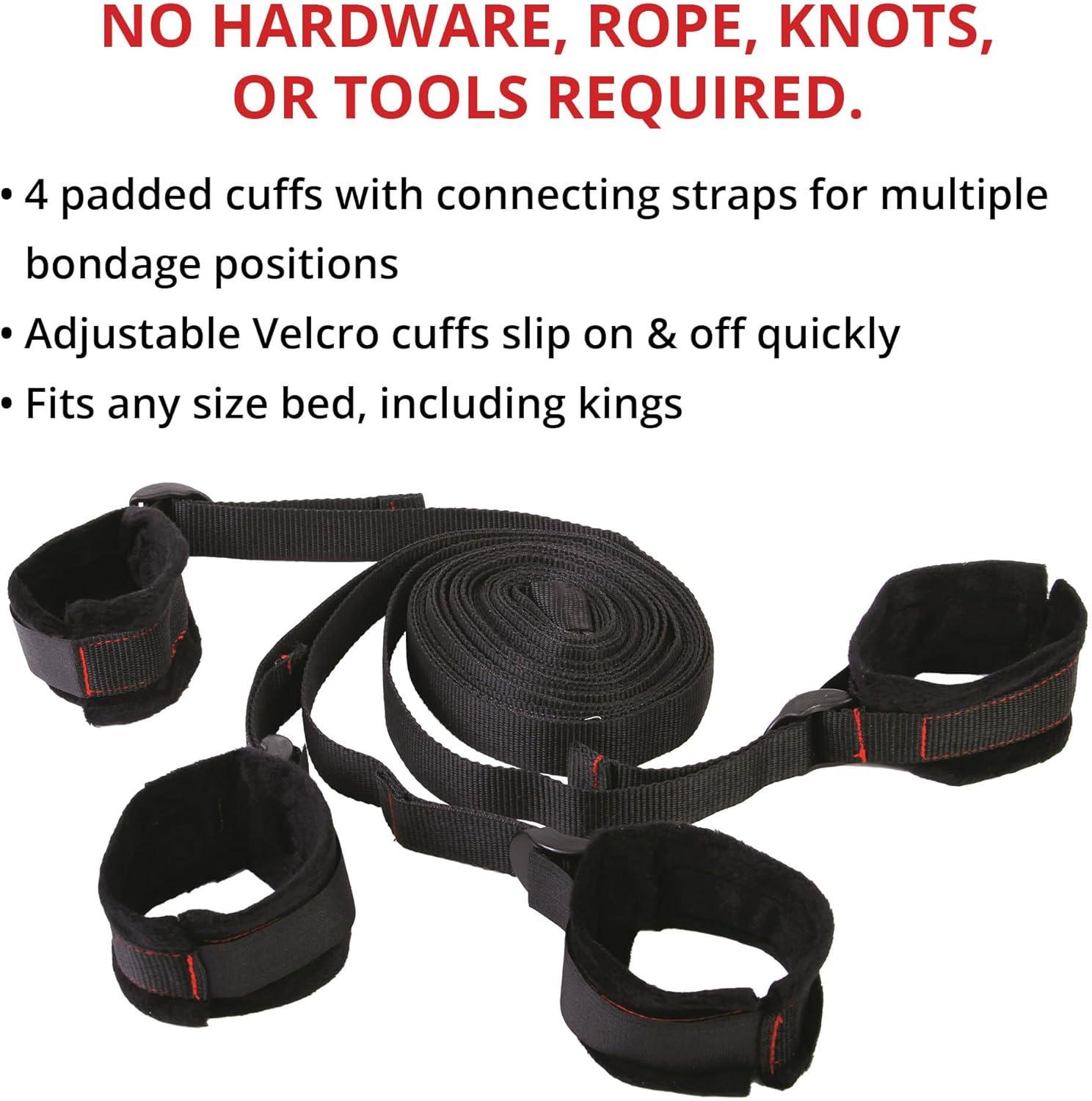 imageAdam ampamp Eve Scarlet Couture Bed Bondage System Adult Sex Toys ampamp Furniture for Kinky Couples Restraint Gear ampamp Accessories for Women Pleasure Self Bondage Cuffs Fits Any Bed Size BDSM Kit