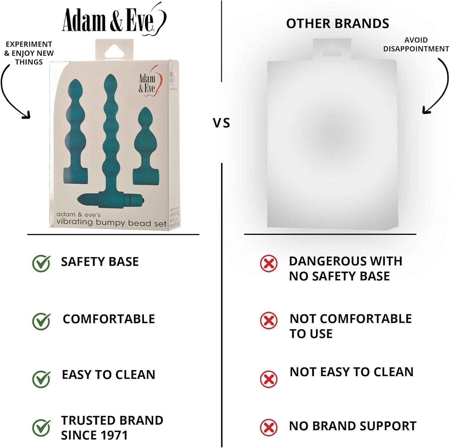 imageAdam ampamp Eve Vibrating Bumpy Bead Set 3 Piece Silicone Butt Plug Kit with Bullet Vibe Small Medium Large Anal Beads for Beginners and Advanced 7 Function Waterproof Anal Toy Adult Toys for Men Women