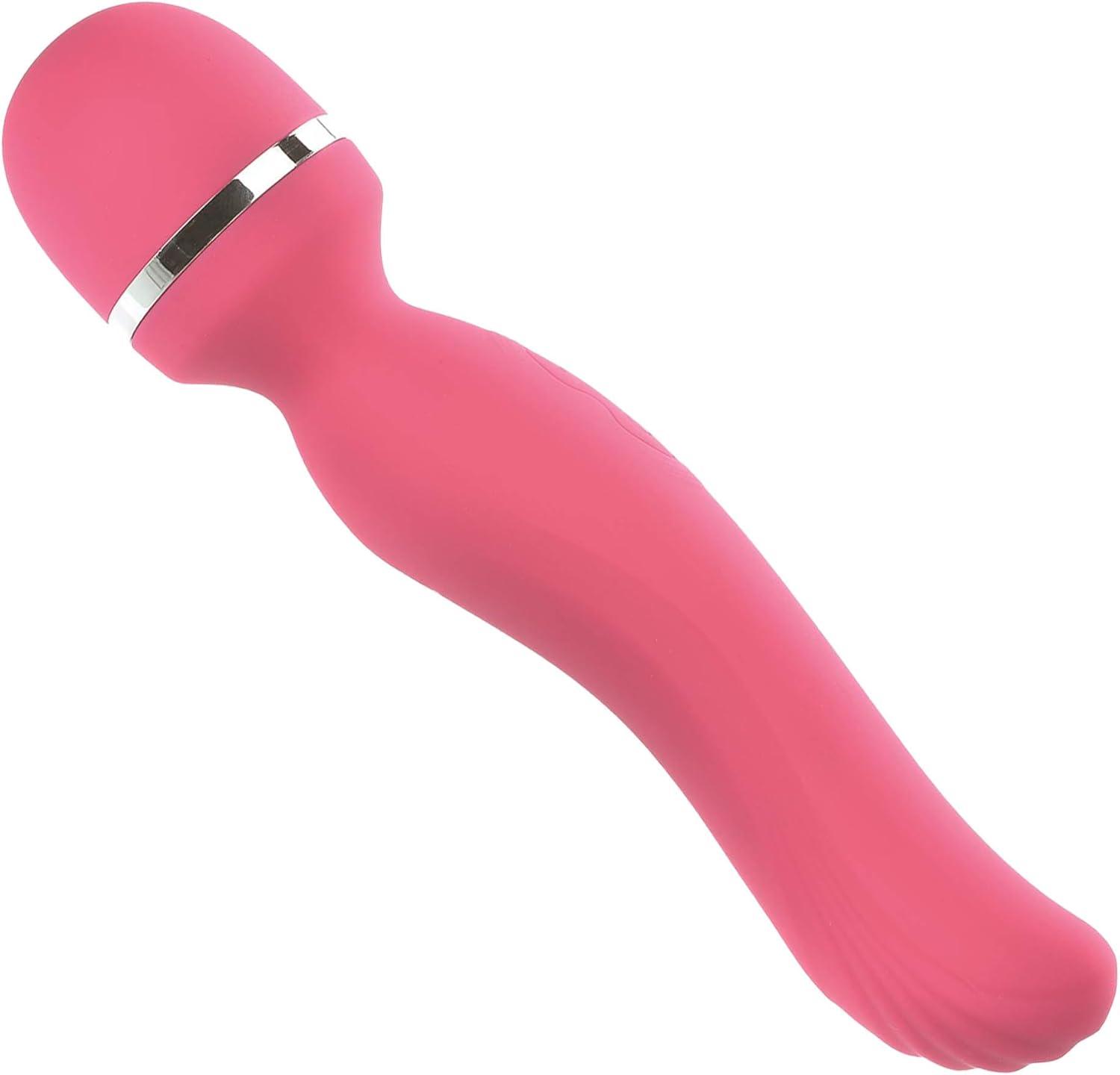 imageAdam and Eve Eves Petite Private Pleasure Silicone Rechargeable Wand Couples Sex Toy Waterproof Vibrator Massager 10 Powerful Vibration Modes Textured Ridges 58 Inch Green Valentines GiftPink