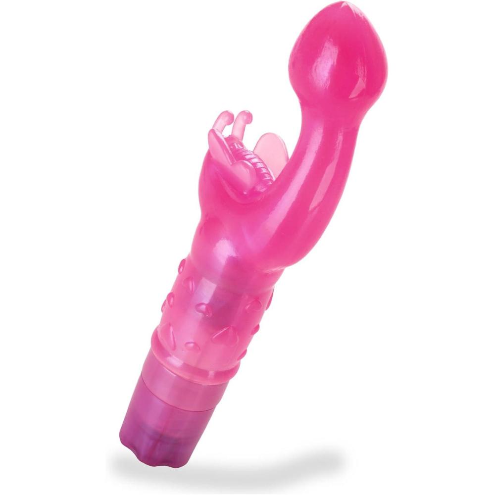 imageAdam ampamp Eve Butterfly Kiss Vibrator G Spot and Clitoral Stimulator with 3 Speeds Waterproof Butterfly Vibrator with Tickling Antennae Soft Flexible TPR Battery Operated Adult Sex Toy for Women