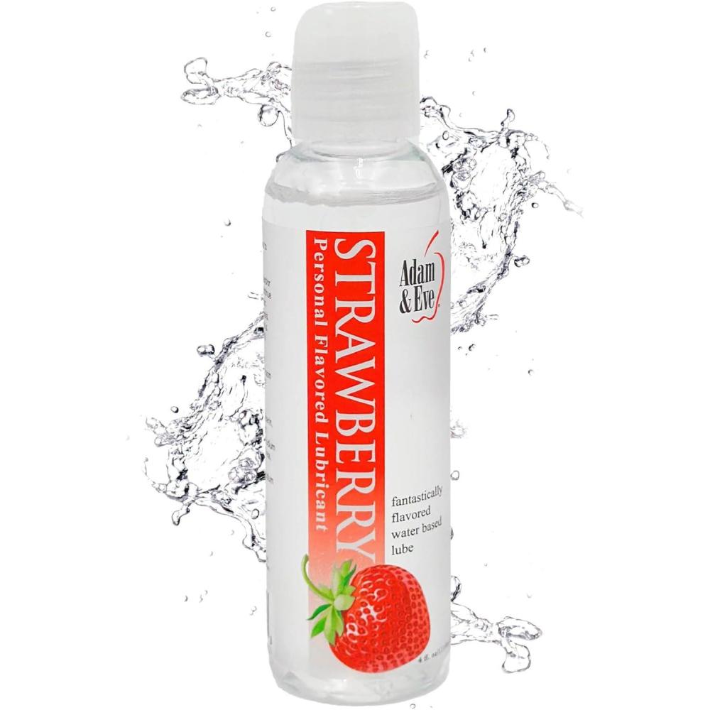 imageAdam ampamp Eve Water Based Lube Personal Lubricant Long Lasting Non Sticky Non Staining Lube for Men Gifts for Women and Couples Lubricants for Privacy and Toys Easy Clean Up 8 oz UnflavoredStrawberry