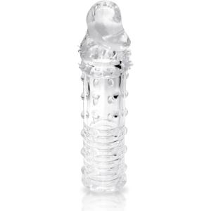 Adam & Eve Adam’s Extension Jelly Textured Penis Sleeve for Men, Penis Extender for Increased Stimulation, Adult Toys for Sex, Satisfying Texture, Sex Toy for Pleasure, 6″, Clear