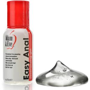 Adam & Eve Easy Anal Water Based Desensitizing Gel, Personal Anal Cum Lubricant, for Women, Men, Couples and Toys, Long Lasting & Works Within Minutes, Backdoor Lube for Adults, Clear Gel, 1 oz