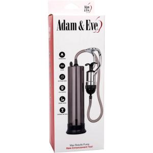 Adam & Eve Max Results Penis Pump, Powerful Suction for Stronger Erections, Enlarged Cylinder, Comfortable Fit, Master Grip Finger Pull for Effortless Use, Quick Release Valve, Male Enhancement Pump
