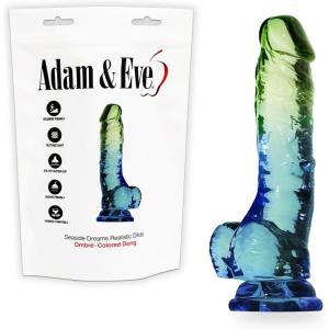 Adam & Eve Pink Vibrator Dildo, Realistic Dildo, Thrusting Sex Toy For Women, Waterproof Jelly Texture, Battery Operated, Adjustable Speeds For Clitoral Anal G Spot Pleasure, Gift Compact And Discreet(Seaside Multicolor – 7.5″)