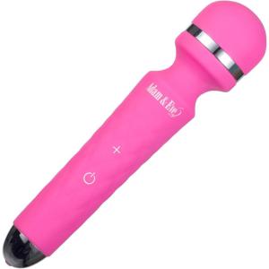 Adam and Eve Eve’s Petite Private Pleasure Silicone Rechargeable Wand, Couples Sex Toy, Waterproof Vibrator Massager, 10 Powerful Vibration Modes, Textured Ridges, 5.8 Inch, Green, Valentine’s Gift(Pink)