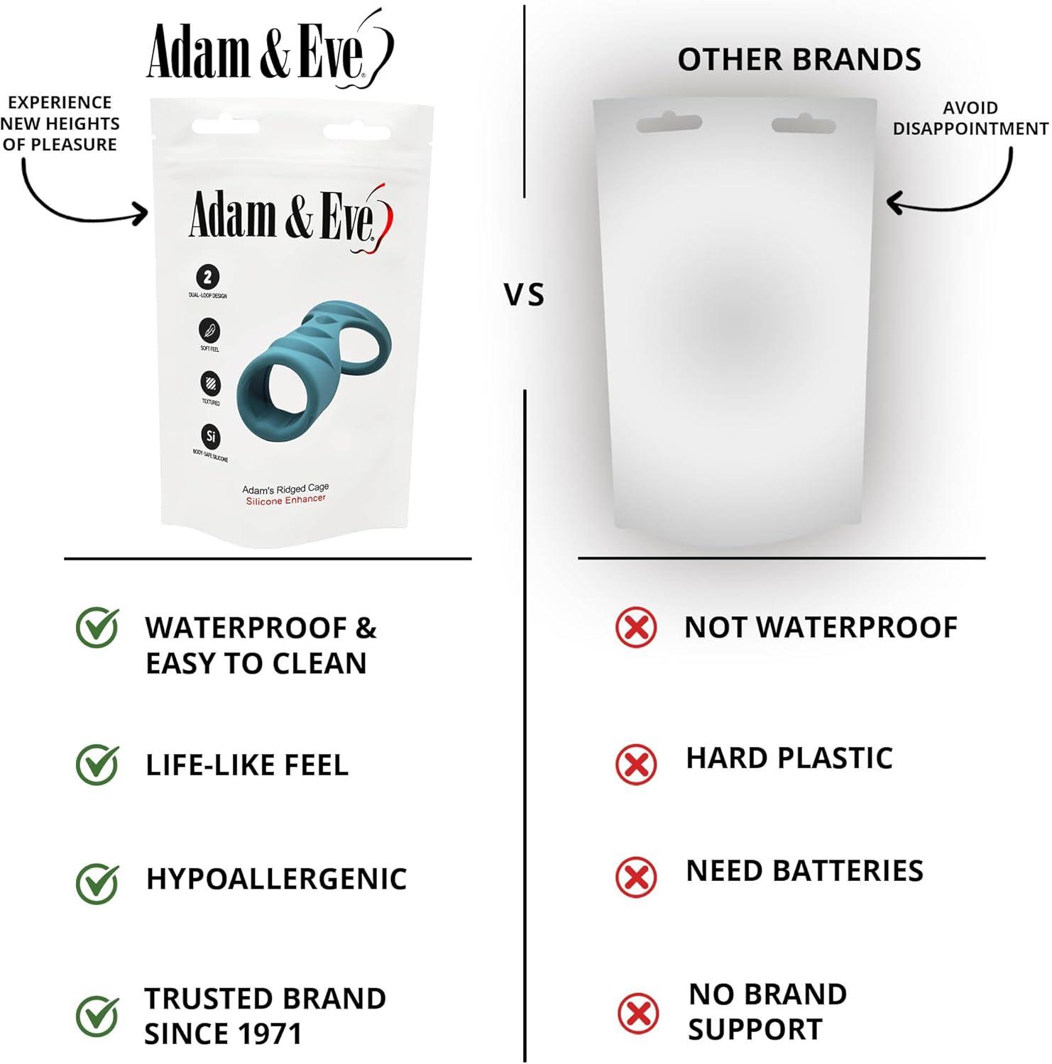 imageAdam ampamp Eve Adams Silicone Single Ring Cage Dual Loop Cock Ring for Men Boosts Hardness ampamp Endurance Enhances Partner Stimulation Stretchable Silicone Comfortable Fit Couples Bedroom Toy