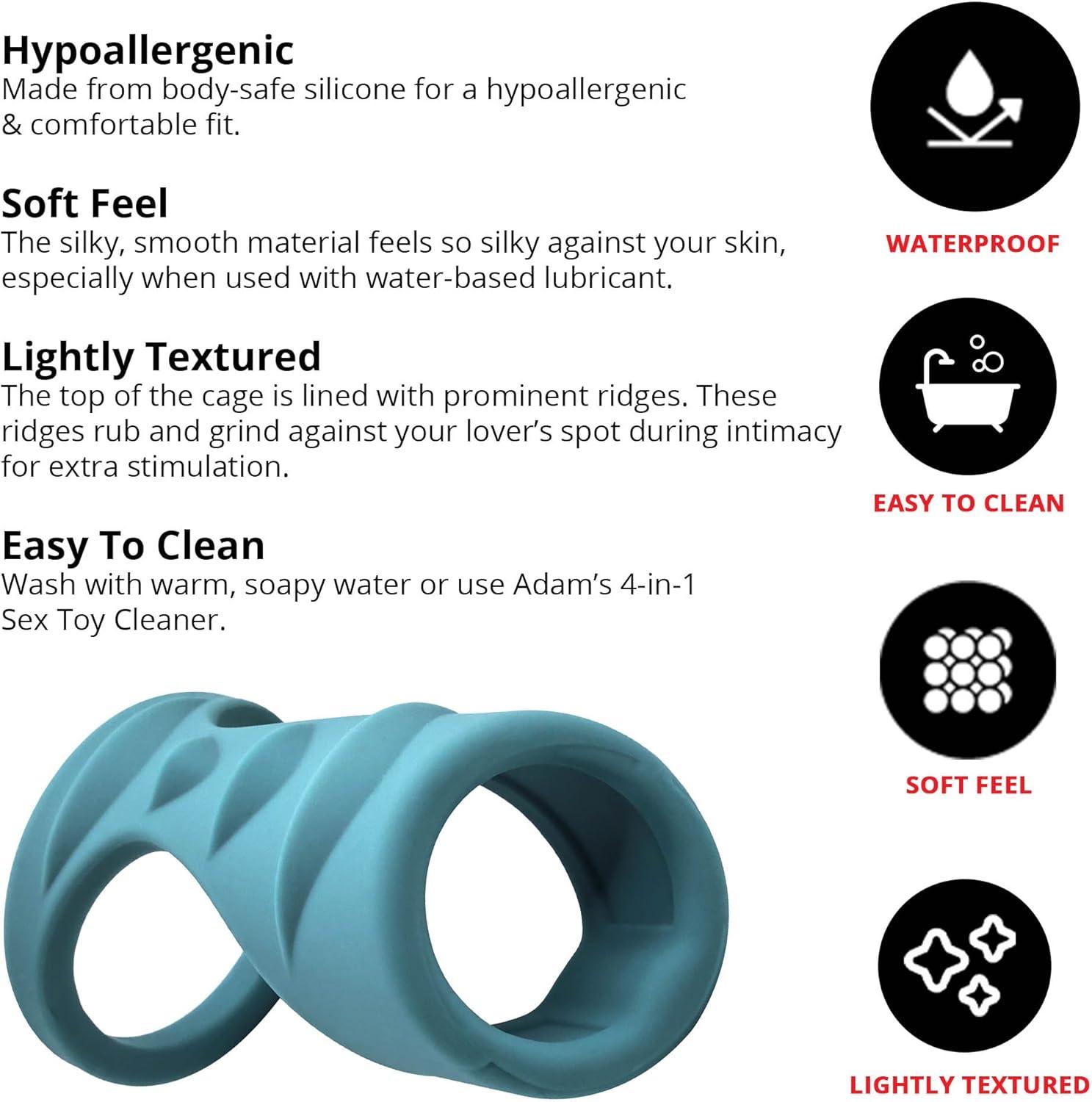 imageAdam ampamp Eve Adams Silicone Single Ring Cage Dual Loop Cock Ring for Men Boosts Hardness ampamp Endurance Enhances Partner Stimulation Stretchable Silicone Comfortable Fit Couples Bedroom Toy
