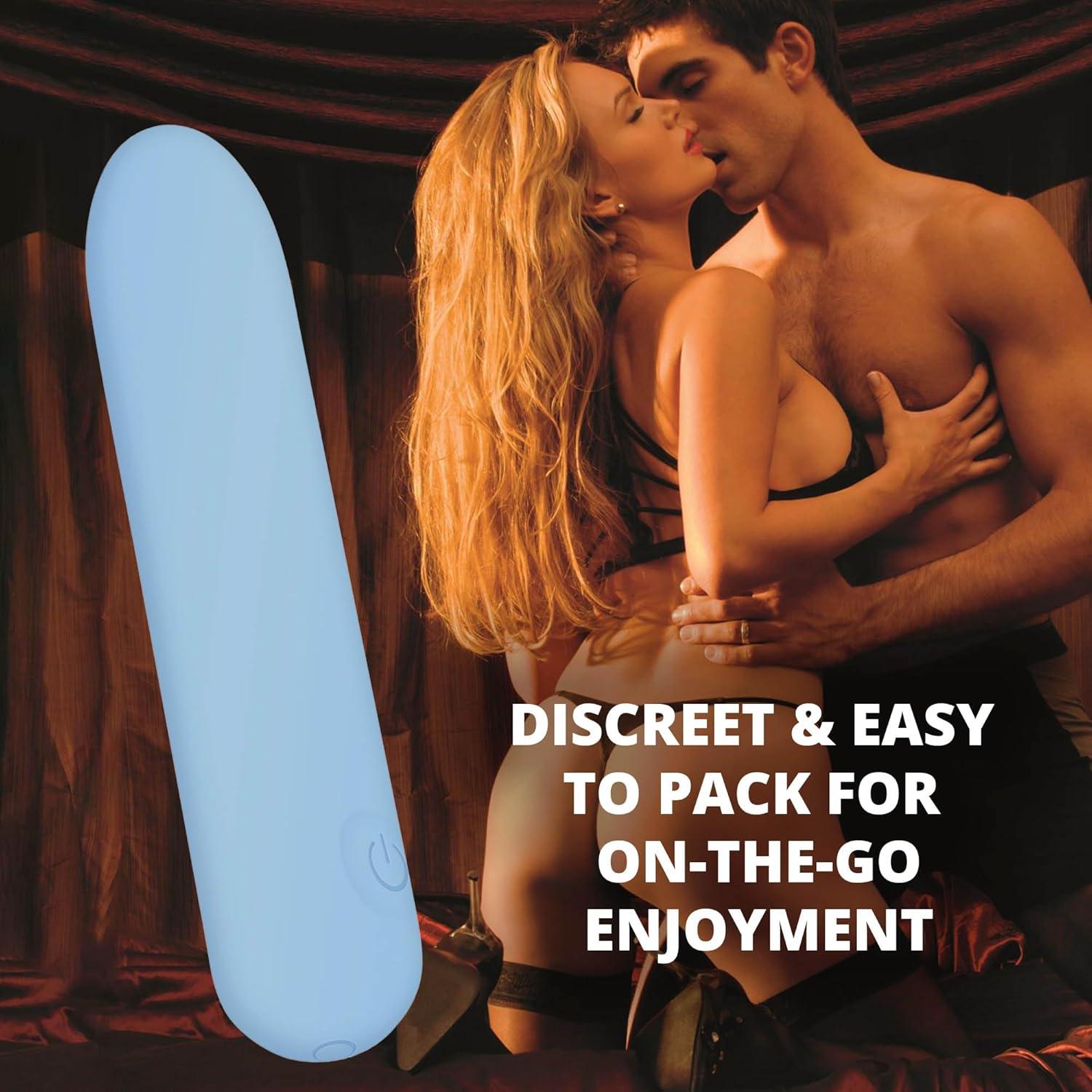 imageAdam ampamp Eve Eves Silky Sensations Silicone Rechargeable Bullet Portable Handheld Toys for Women Sex Massage Tools Small Mini Quiet Vibrator Personal Pleasure Waterproof Easy Clean Blue