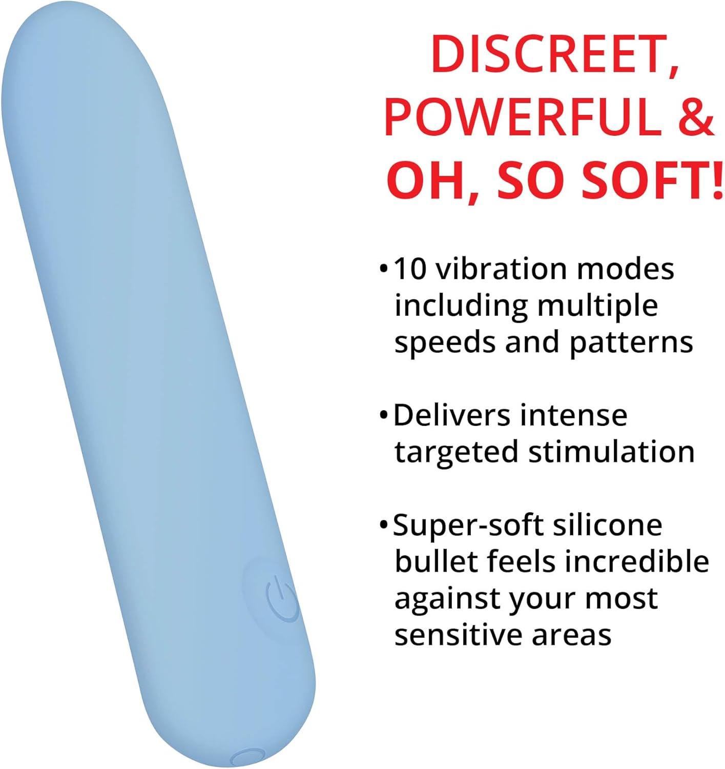 imageAdam ampamp Eve Eves Silky Sensations Silicone Rechargeable Bullet Portable Handheld Toys for Women Sex Massage Tools Small Mini Quiet Vibrator Personal Pleasure Waterproof Easy Clean Blue