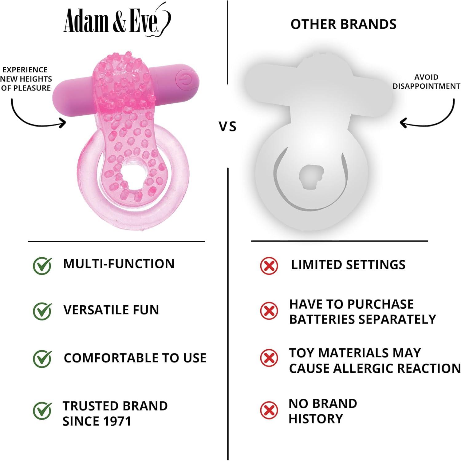 imageAdam ampamp Eve Rechargeable Couples Enhancer Ring with 10 Function Vibration Dual Support ampamp Stimulation for Him and Her Waterproof Rechargeable Removable Bullet Vibe Sex Toys for Men ampamp Women