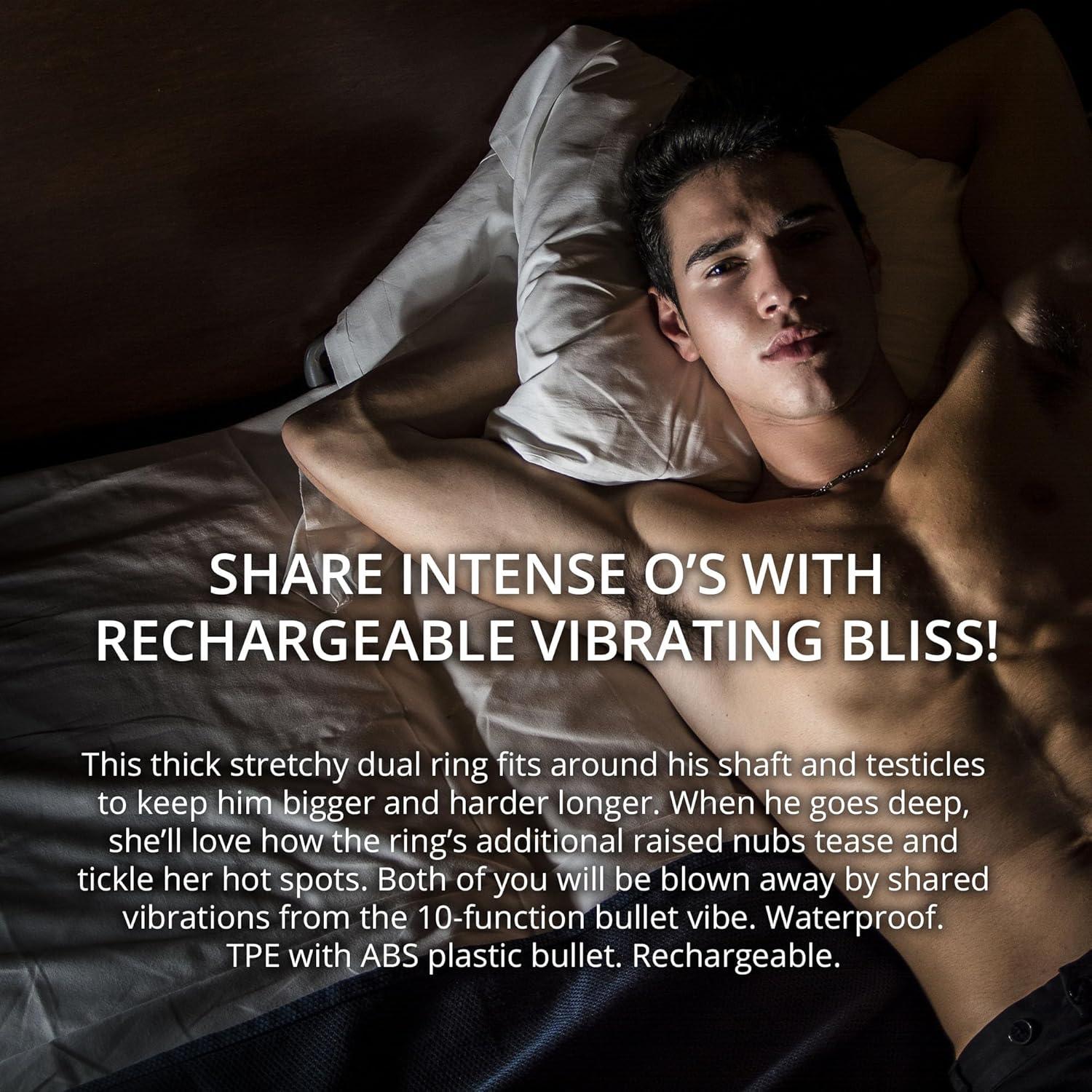 imageAdam ampamp Eve Rechargeable Couples Enhancer Ring with 10 Function Vibration Dual Support ampamp Stimulation for Him and Her Waterproof Rechargeable Removable Bullet Vibe Sex Toys for Men ampamp Women