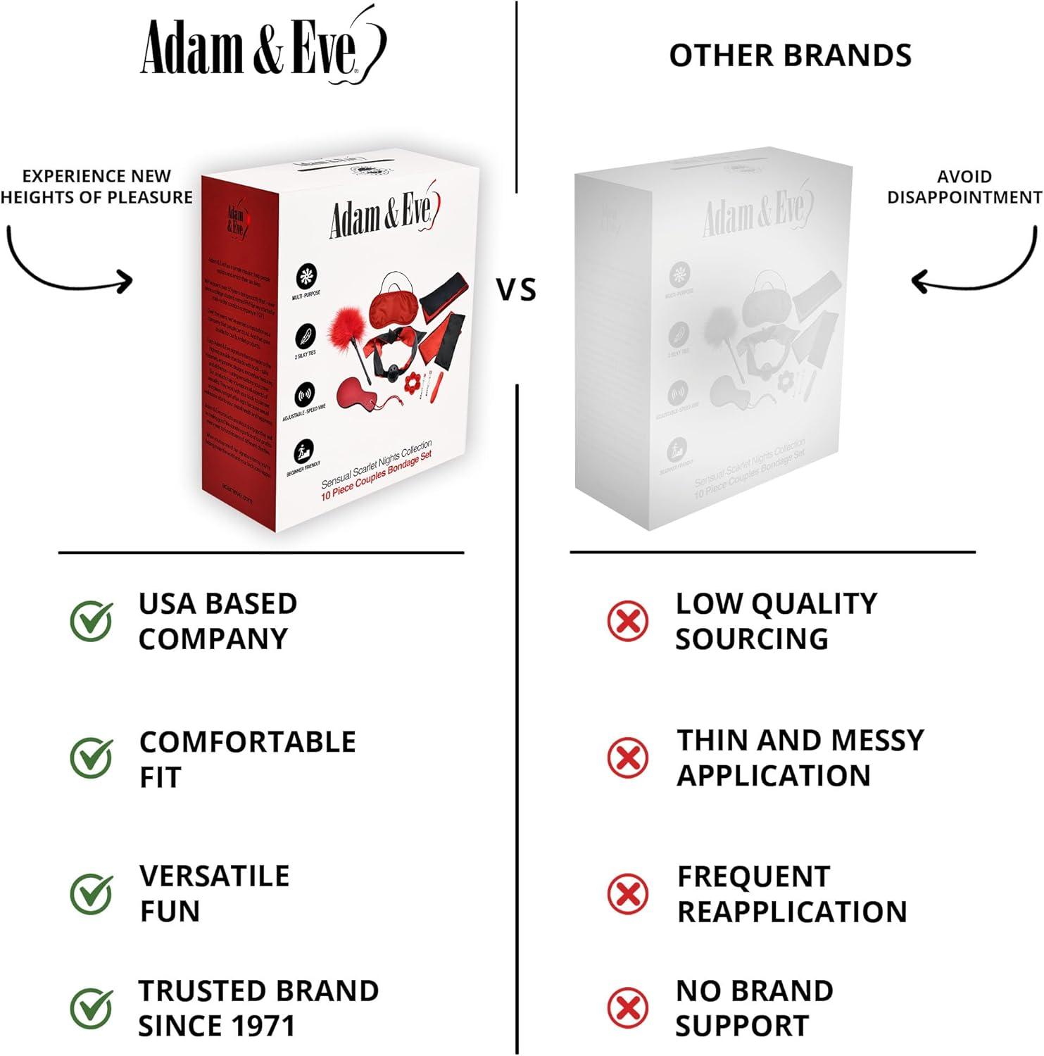 imageAdam ampamp Eve Scarlet Nights Bondage Collection 10 Piece Set with Silk Ties Paddle Ball Gag Nipple Clamps Blindfold Feather Tickler Bullet Vibe Enhancer Ring for Couples Seeking Passion