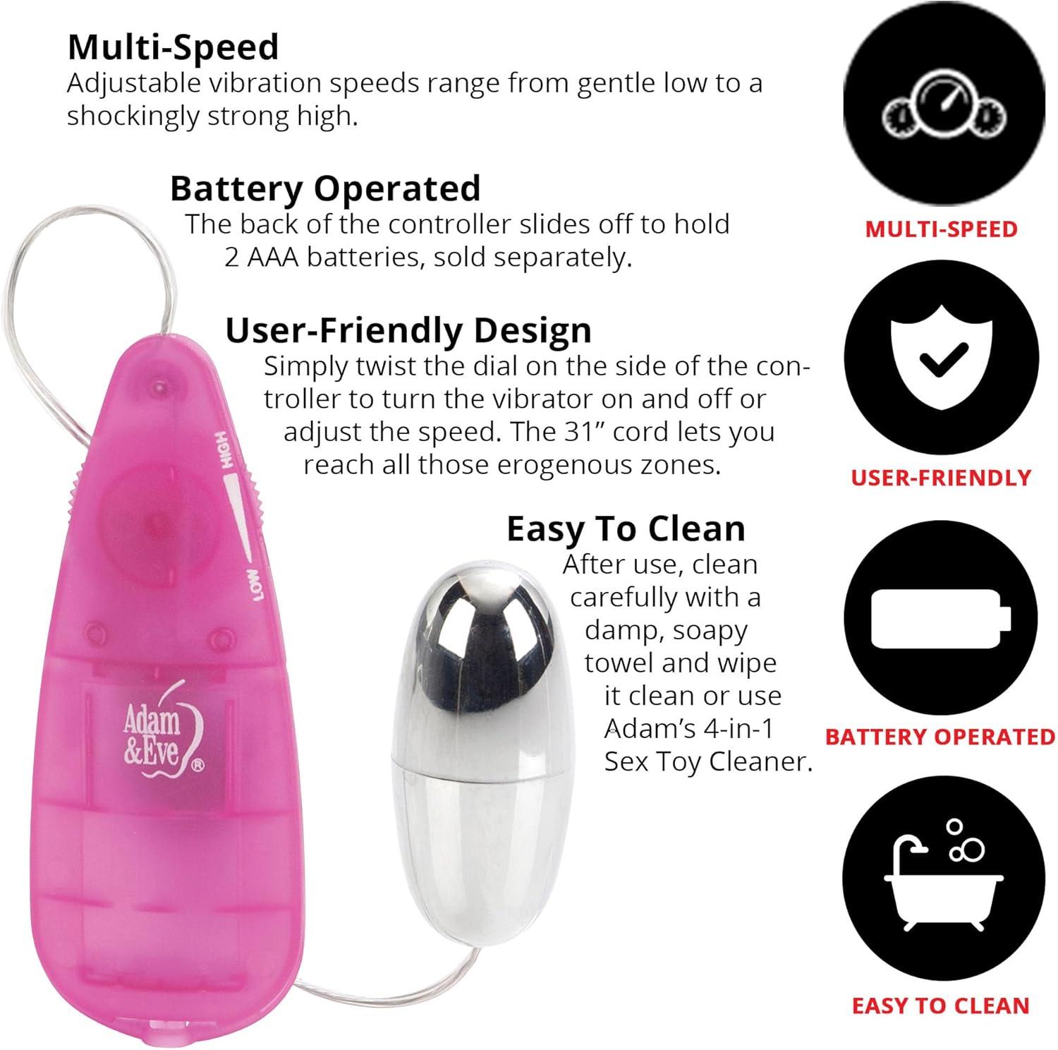 imageAdam ampamp Eve Vibrating Silver Bullet 20 Adjustable Speed Powerful Bullet Vibrator Stronger Vibration Multi Speed Control for Clitoral ampamp Vaginal Stimulation 31quot Cord Battery Operated