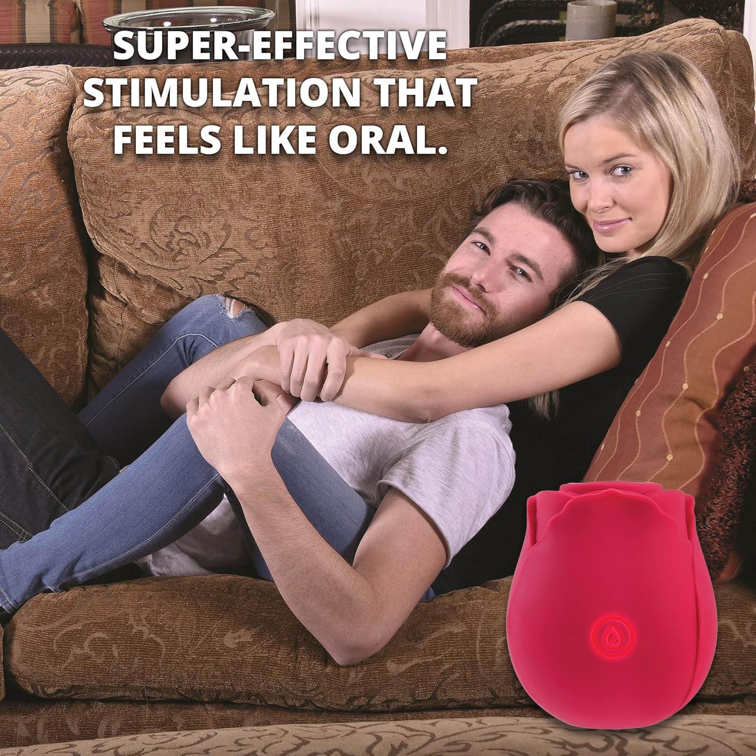 imageEves Ravishing Suction Rose Rechargeable Silicone Pink Clitoral Stimulator with 10 Functions