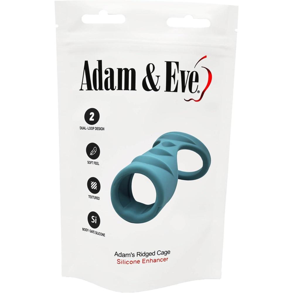 imageAdam ampamp Eve Adams Silicone Single Ring Cage Dual Loop Cock Ring for Men Boosts Hardness ampamp Endurance Enhances Partner Stimulation Stretchable Silicone Comfortable Fit Couples Bedroom Toy