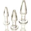 imageAdam and Eve Glass Anal Plug Set of 3 Hypoallergenic Non Porous Butt Plugs Smooth Tempered Borosilicate Glass for Backdoor Training and Temperature Play Small Medium Large Sizes for Women and Men