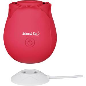Eve’s Ravishing Suction Rose, Rechargeable Silicone Pink Clitoral Stimulator with 10 Functions