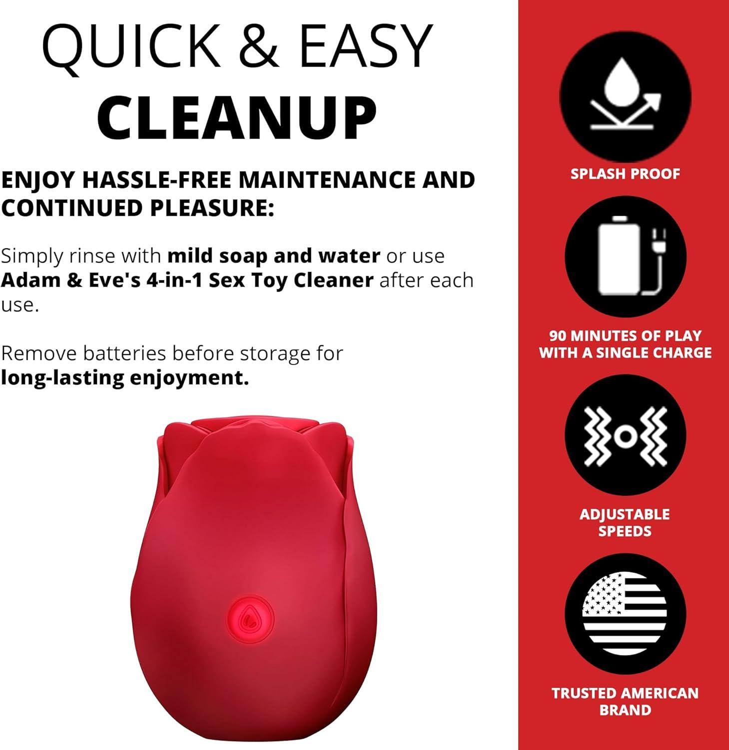 imageAdam ampamp Eve Eves Ravishing Suction Rose Clitoral Stimulator Powerful Suction Vibrator for Women 10 Function Pleasure Water Resistant Silicone Oral Sex Toy Rechargeable Adult Toy for Couples