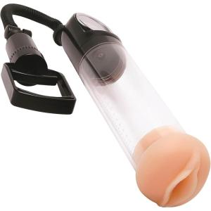 Adam & Eve Adam’s Promax Penis Pump with Built in Pressure Gauge, Enlarge to Improve Erection Cock Sexual Stimulation Device, Mens Erectile Dysfunction Adult Sex Toy to Increase Penile Size, Clear