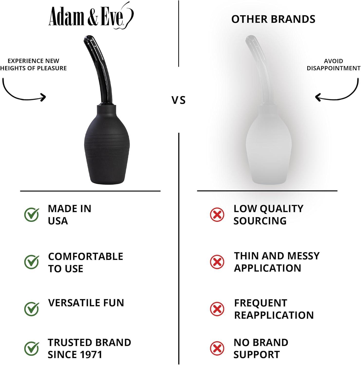 imageAdam amp Eve EZ Anal Douche Easy to Use Cleaning Bulb with Flexible Tip Large Capacity for Deep Cleansing Stable Flat Base Body Safe and Reusable Compatible with Water Based and Silicone Lubes