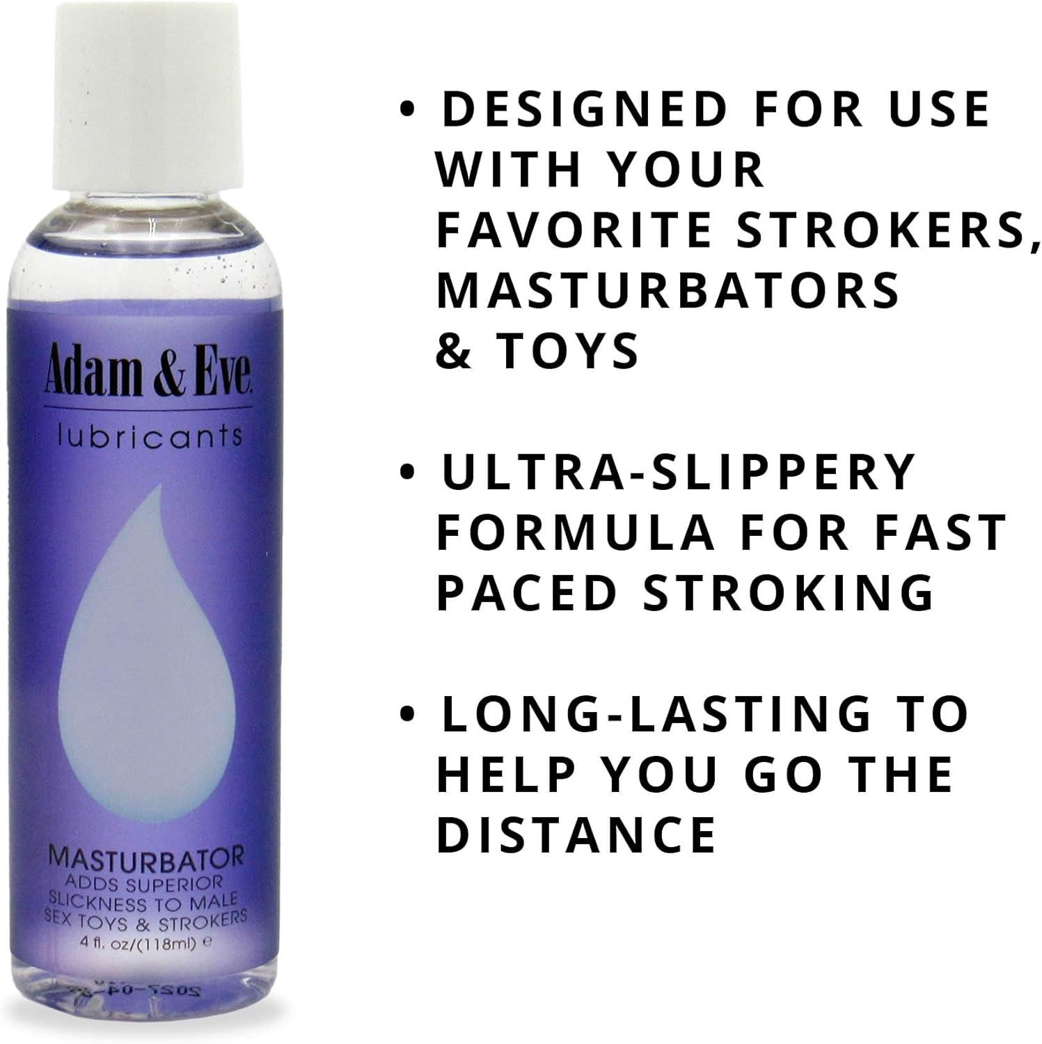 imageAdam amp Eve Masturbator Lube Ultra Slippery Water Based Personal Lubricant for Men Long Lasting Lube for Strokers and Solo Play Safe for All Sex Toy Materials Easy to Clean Smooth and Non Sticky