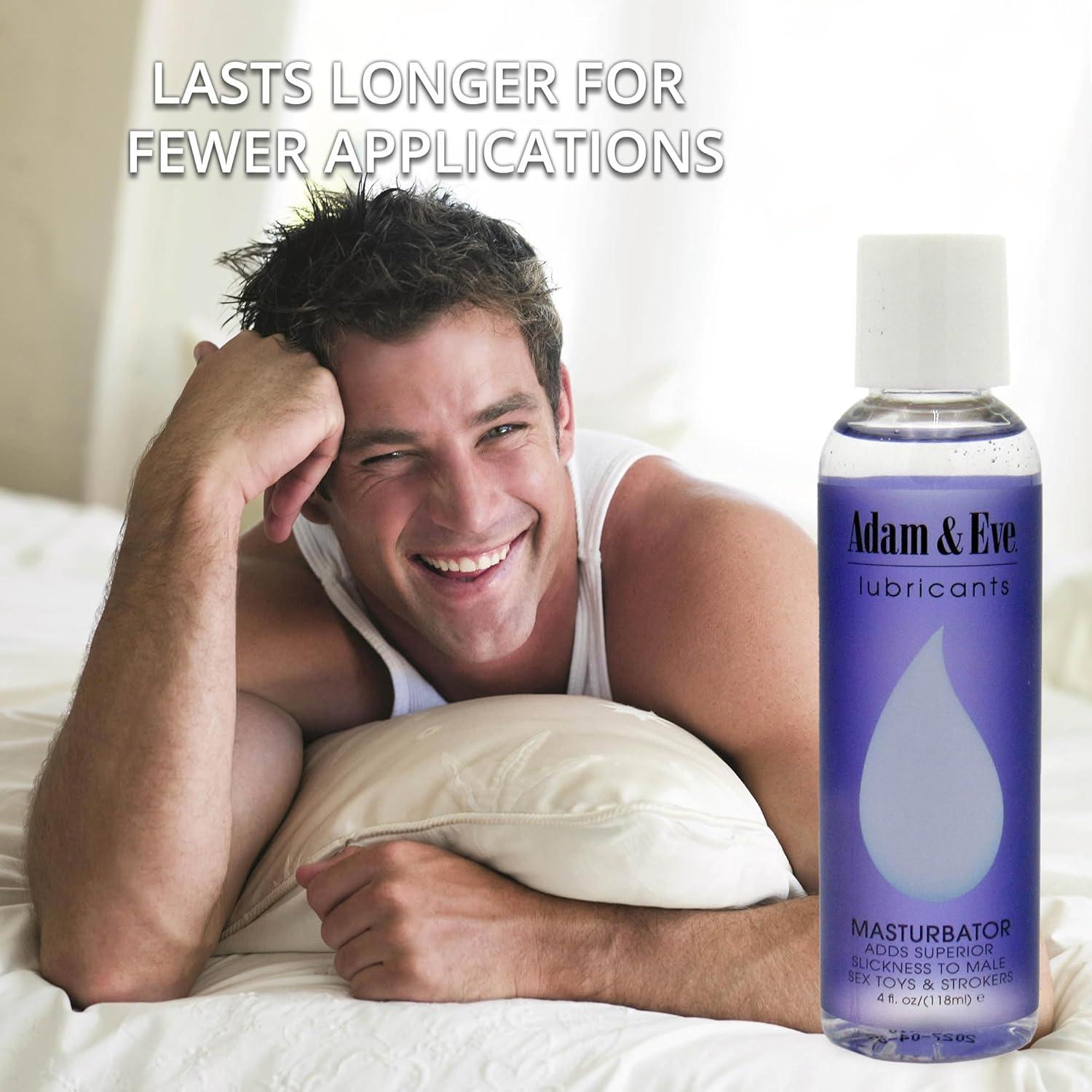 imageAdam amp Eve Masturbator Lube Ultra Slippery Water Based Personal Lubricant for Men Long Lasting Lube for Strokers and Solo Play Safe for All Sex Toy Materials Easy to Clean Smooth and Non Sticky