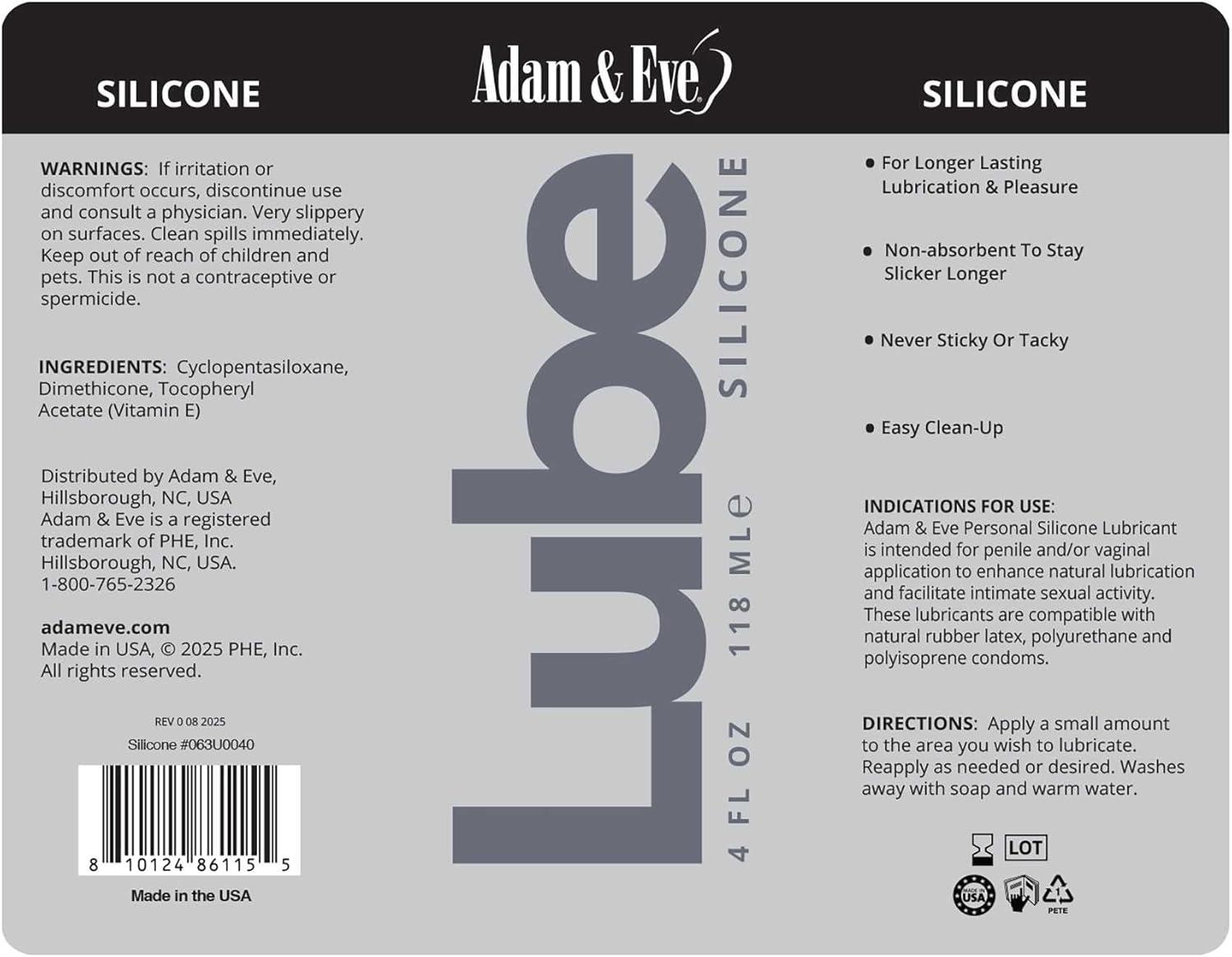 imageAdam amp Eve Silicone Based Personal Lubricant Adult Sex Lube for Women Men Couples Lubricants for Privacy and Toys Long Lasting Non Sticky Anal amp Dildo Gel Vagina Lube 4 oz Clear