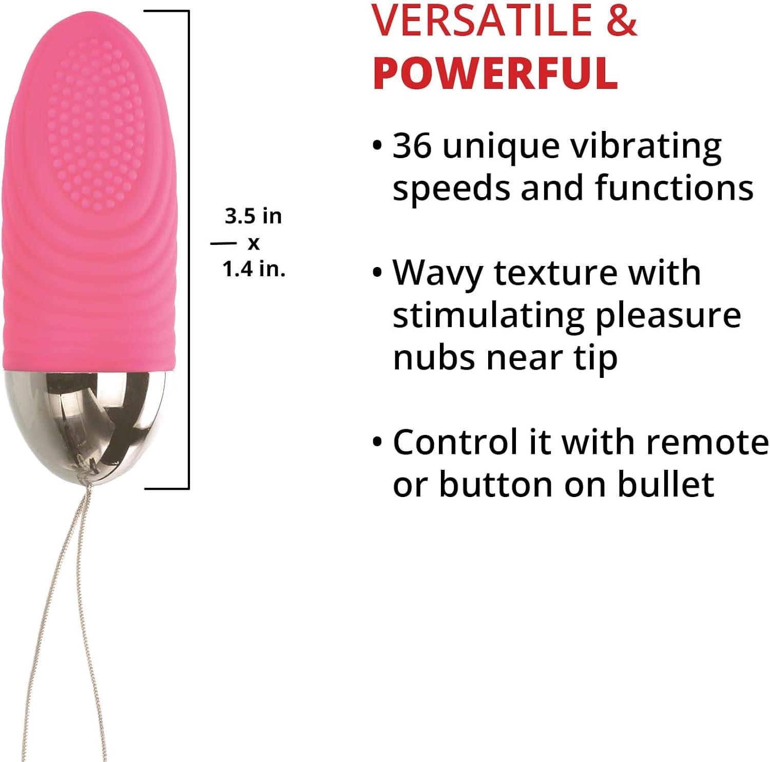imageAdam amp Eve Turn Me On Rechargeable Bullet Vibrator with Wireless Remote Control Internal G Spot Clitoral Stimulation Female Adult Sex Toys for Women amp Couples 36 Vibrating Speeds 35 in Pink