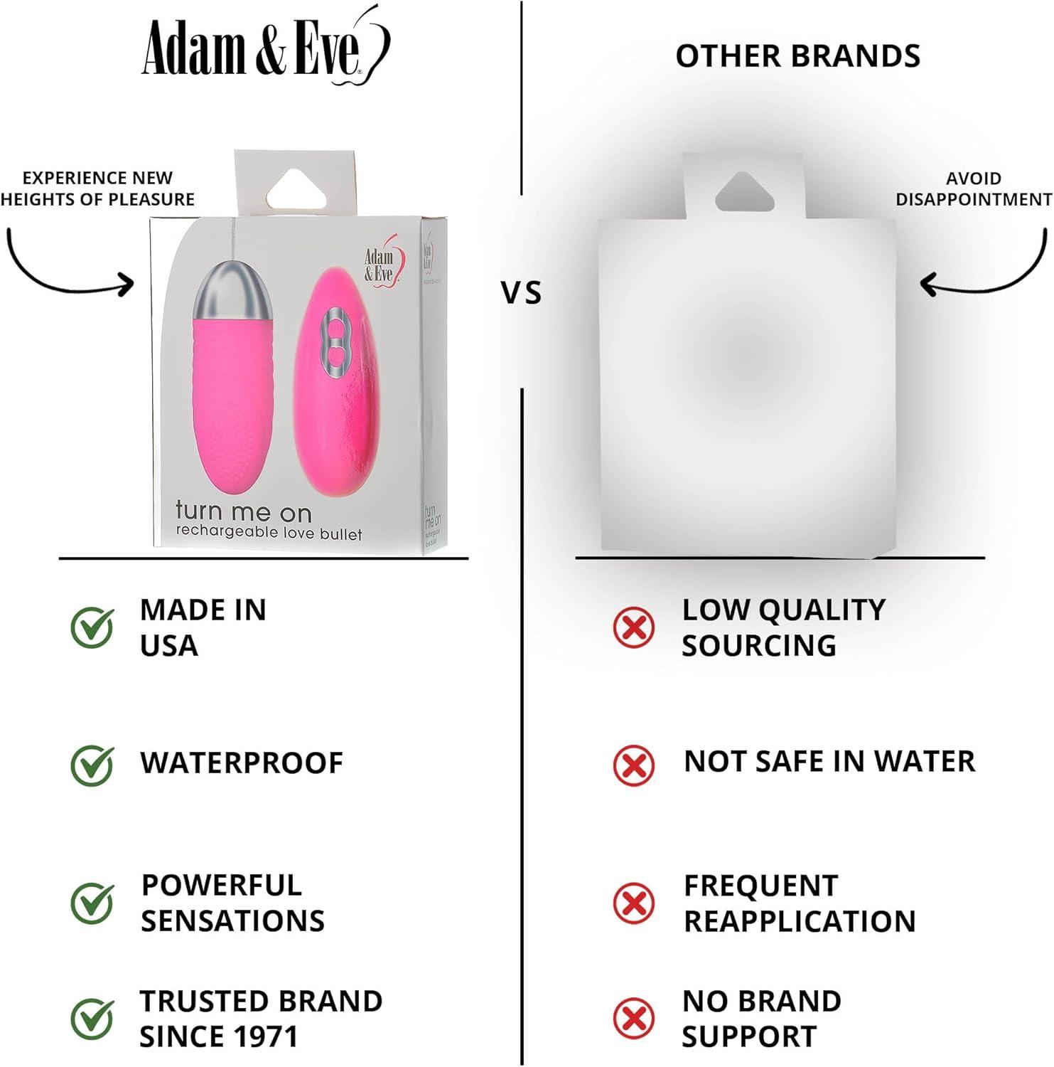 imageAdam amp Eve Turn Me On Rechargeable Bullet Vibrator with Wireless Remote Control Internal G Spot Clitoral Stimulation Female Adult Sex Toys for Women amp Couples 36 Vibrating Speeds 35 in Pink