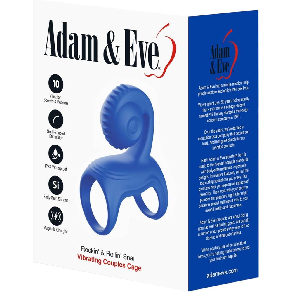 imageAdam amp Eve Rockin and Rollin Couples Cock Cage Vibrating Penis Ring 10 Vibration Modes Snail Stimulator Rechargeable Erection Enhancer Waterproof Couples Sex Toy Body Safe Silicone