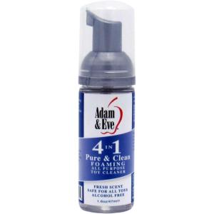Adam & Eve Sex Toy Cleaner, 4 In 1 Pure And Clean Misting Spray, Fast Acting Misting Spray For Adult Toys, Vibrators, Dildos, Fresh Scent, Water Based Formula Perfect for Gifting, 4 oz (Pack of 2)(Foam 1.6oz)