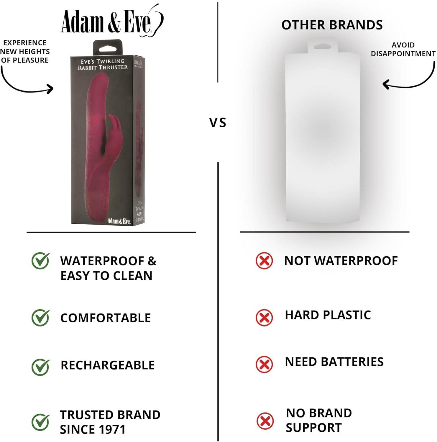 imageAdam amp Eve Eves Twirling 10 Speed Rabbit Thruster Vibrator Clitoral Stimulating Personal Dildo Adult Sex Toy for Women amp Couples Clit amp G Spot Vibrating Massage Tools Date Night 95 Purple