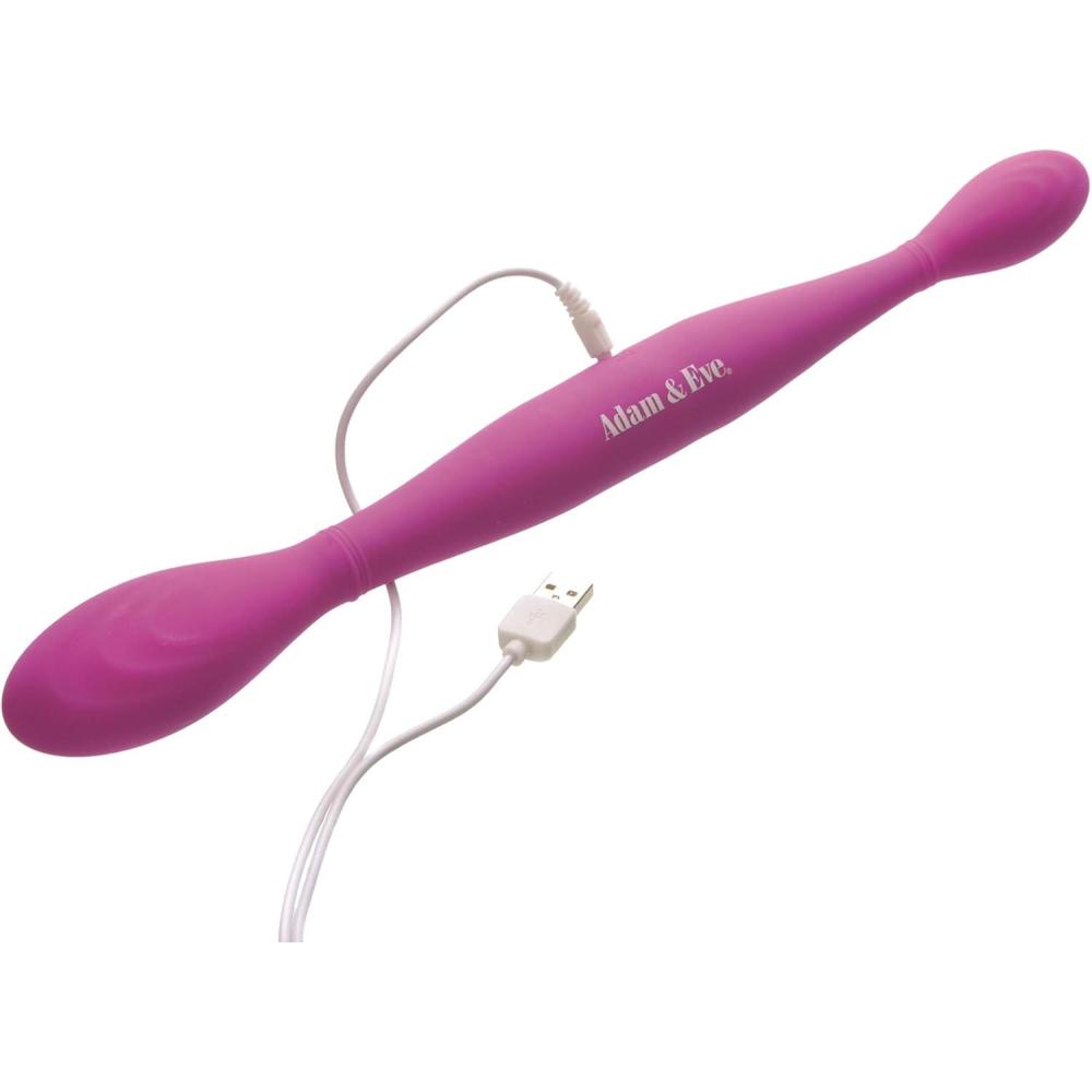 imageAdam amp Eve The Joystick Rechargeable Double Ended Wand Massager 145 Purple