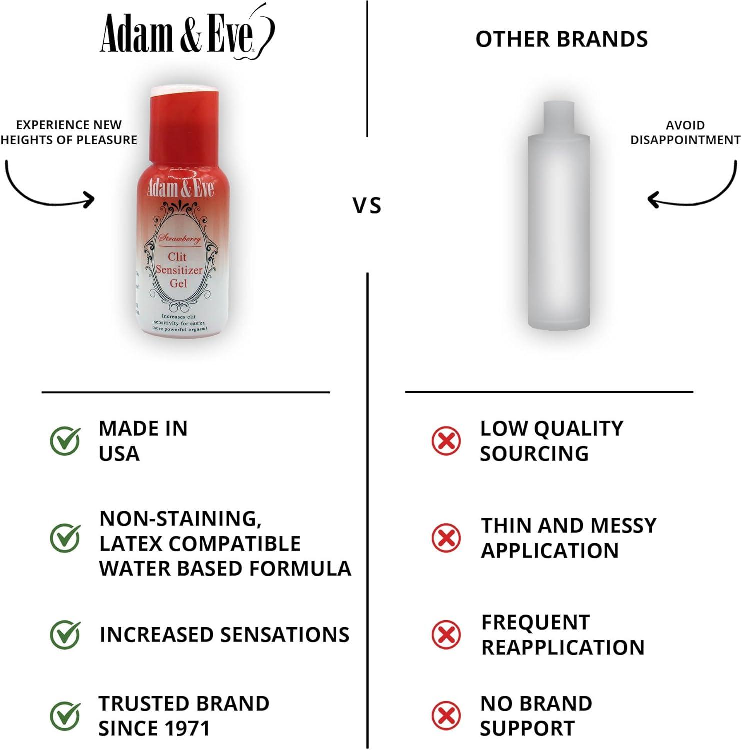 imageAdam and Eve Strawberry Clit Sensitizer Gel Tingling Gel for Increased Clitoral Sensitivity and Intense Orgasms Flavored Lickable Formula Enhances Stimulation Great for Solo Play and Foreplay 1 oz