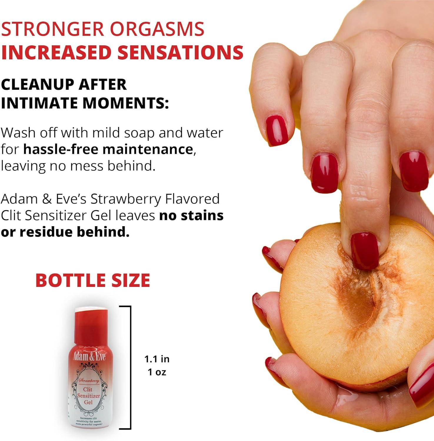 imageAdam and Eve Strawberry Clit Sensitizer Gel Tingling Gel for Increased Clitoral Sensitivity and Intense Orgasms Flavored Lickable Formula Enhances Stimulation Great for Solo Play and Foreplay 1 oz