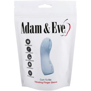 Adam & Eve Cum to Me Finger Sleeve, Powerful Finger Vibrator, 10 Vibration Modes, Stretchy Silicone, G Spot Clitoral and Nipple Stimulator, Rechargeable Personal Massager, Compact and Travel Friendly
