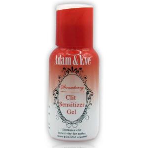 Adam and Eve Strawberry Clit Sensitizer Gel, Tingling Gel for Increased Clitoral Sensitivity and Intense Orgasms, Flavored Lickable Formula Enhances Stimulation, Great for Solo Play and Foreplay, 1 oz