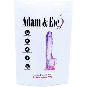 Adam and Eve Sunset Dreams Dildo, Realistic Dildo with Veins and Balls, Suction Cup Base for Hands Free Play, Non Vibrating, Smooth Phallic Shaft for Deep Sensation and Solo or Couple Fun