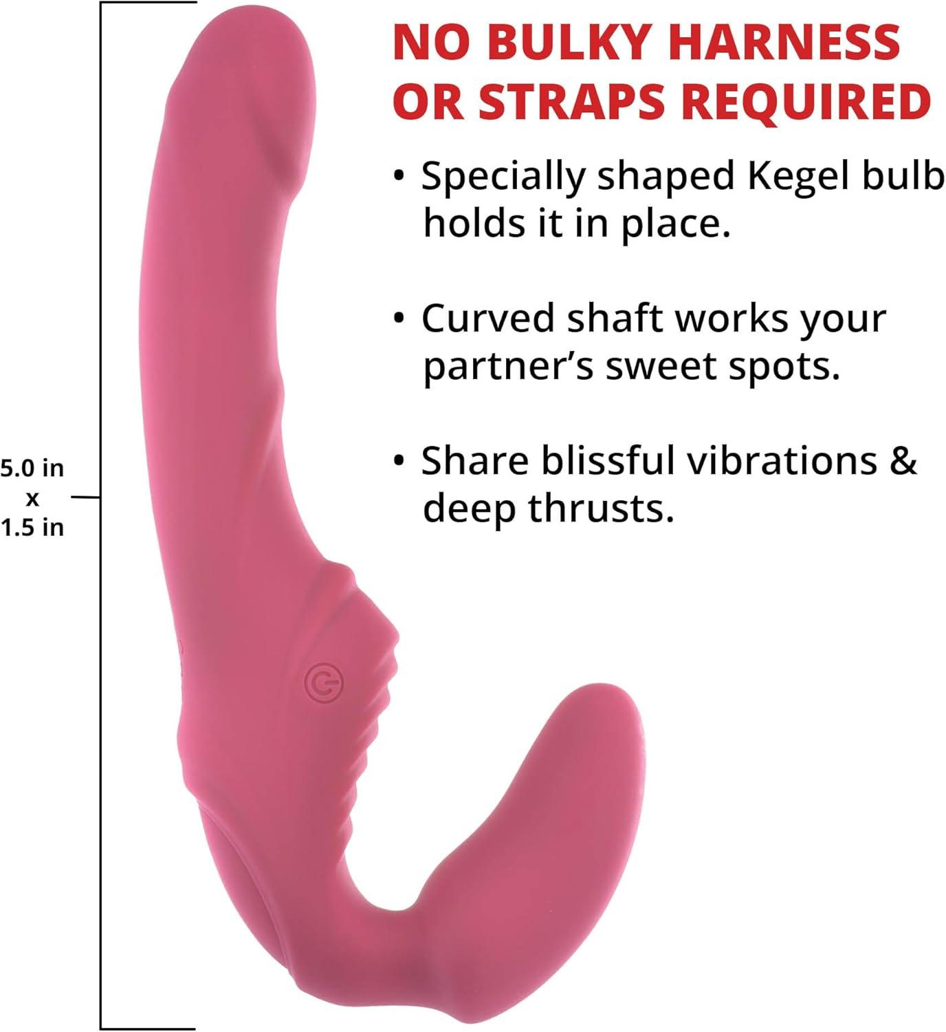 imageAdam amp Eve Eve Vibrating Strapless Strap On Dildo 9 Vibration Modes Adult Toy Anti Slip Silicone Insertable Double Ended Vibrating Sex Toy for Women amp Lesbian Couples Anal Strapon Dildo 5 Pink