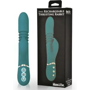 Adam and Eve Thrusting Rabbit, Rechargeable Adjustable Sexual Stimulator, 10 Powerful Vibration Functions, Waterproof and Flexible for Clitoral Anal and G Spot Stimulation, Compact Pleasure Toy