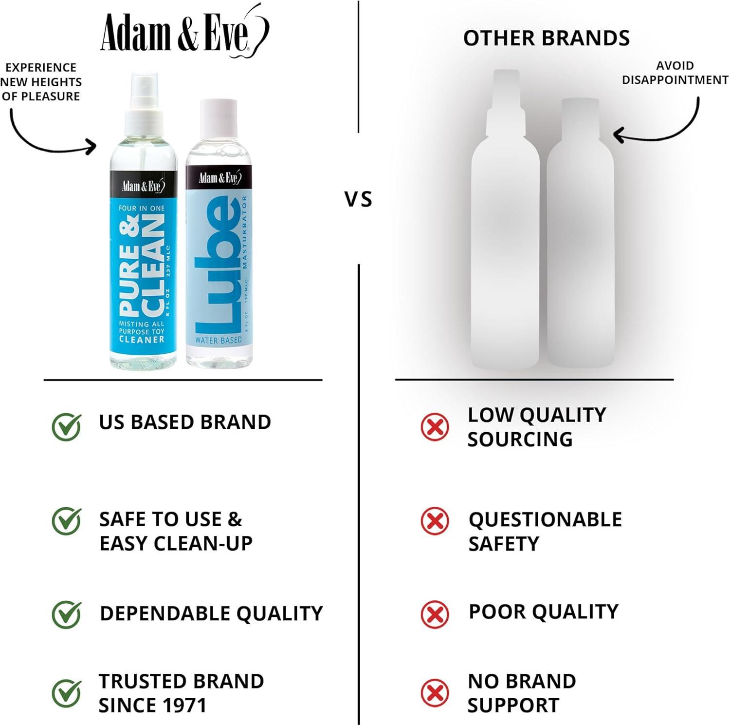 imageAdam amp Eve Masturbation Lube amp Toy Cleaner Kit WaterBased Personal Lubricant with Gentle Toy Cleaning Spray BodySafe NonSticky Easy Rinse Compatible with All Toys Intimate Care Set