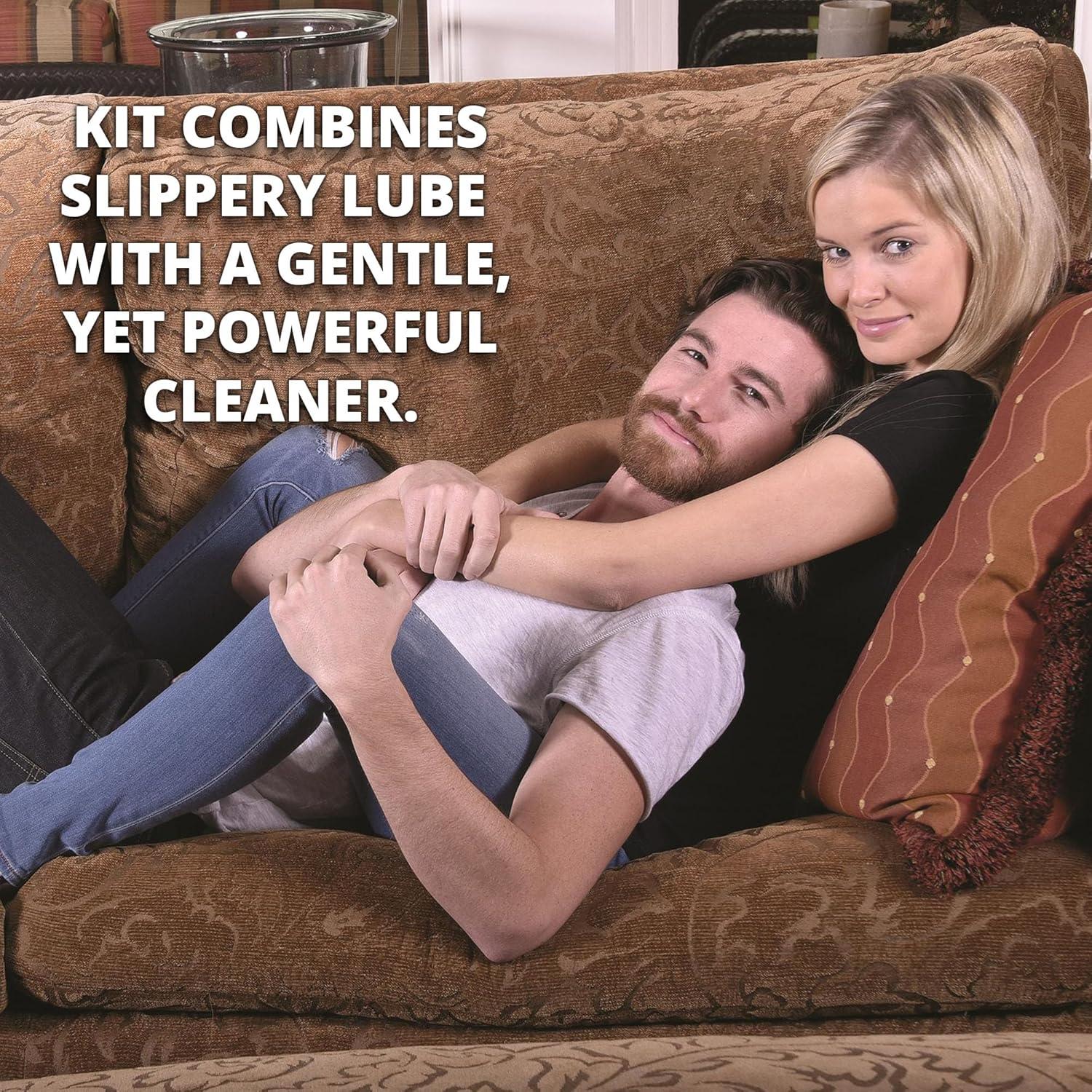 imageAdam amp Eve Masturbation Lube amp Toy Cleaner Kit WaterBased Personal Lubricant with Gentle Toy Cleaning Spray BodySafe NonSticky Easy Rinse Compatible with All Toys Intimate Care Set