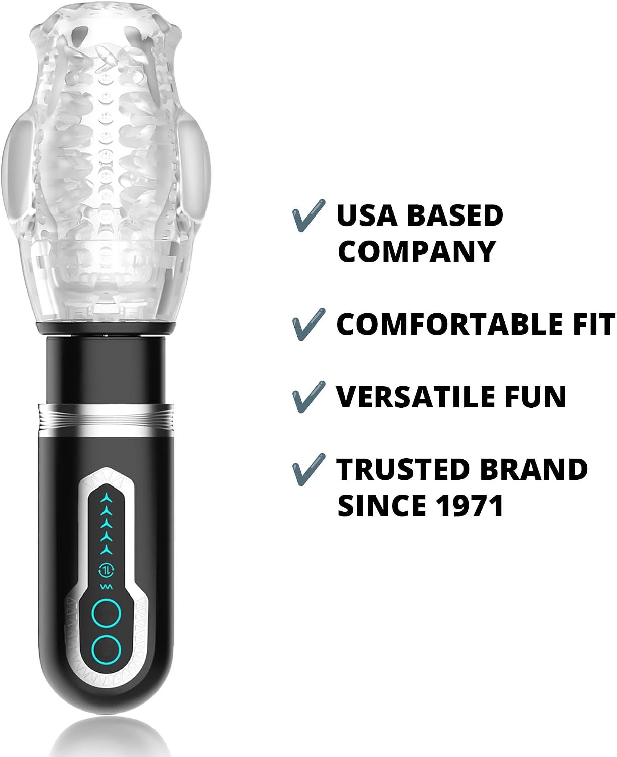 image:imageAdam amp Eve Adams Gawk 30 Sucking Vibrating Sleeve Rechargeable Masturbator with Dual Bullet Vibrators 10 Vibration Modes 5 Suction Settings and Pleasure Nubs for Ultimate Stimulation