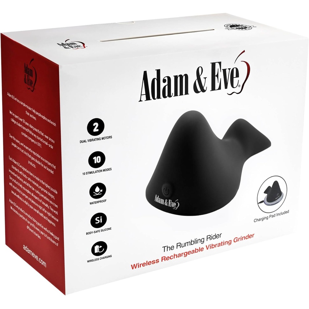 image:imageAdam amp Eve Rumbling Rider with Wireless Charging Pad Powerful Dual Motor Vibrating Grinder 10 Vibration Modes Waterproof Rechargeable Ergonomically Designed for Women Body Safe Silicone